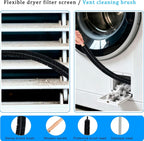 Dryer Vent Cleaner Kit — Flexible, Rotating Brush, Lint Remover, Duct Brush, Extendable, Power Drill Attachment