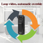 HD 1080P Rechargeable Mini Body Camera with Night Vision & 180° Rotating Lens