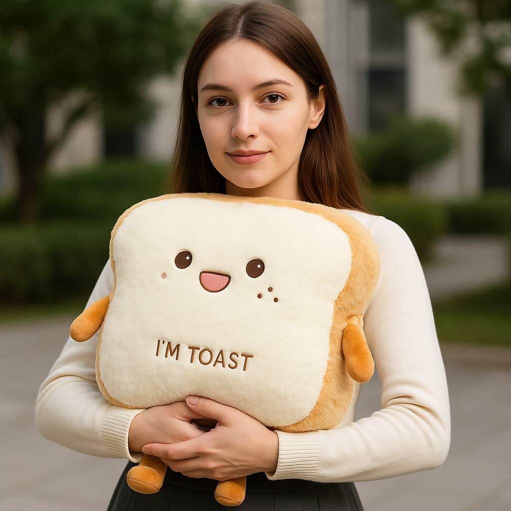 Plush Toast Bread Ultra Soft Hand Warmer Pillow