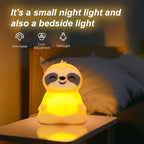 Satsus® Meditating Sloth Squishy Silicone  Calm Glow Night Light Sitting Pose Lamp Perfect Gift