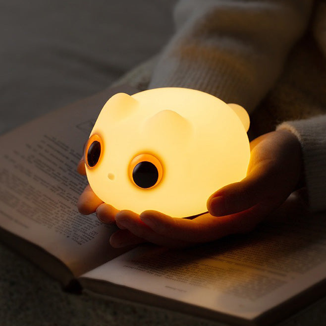 Satsus® Orange Cat LED Squishy Tap Tap Night Light Lamp