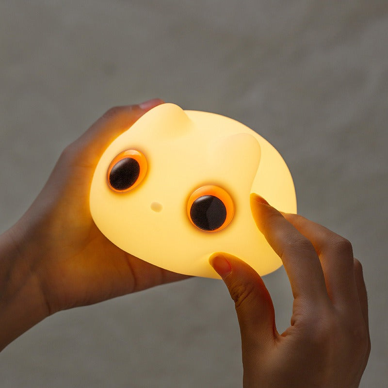 Satsus® Orange Cat LED Squishy Tap Tap Night Light Lamp