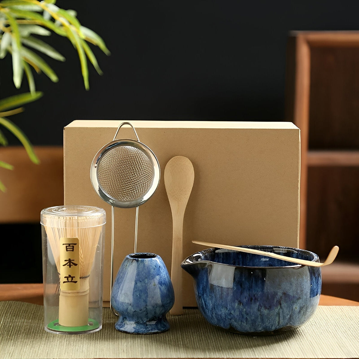 Satsus| Traditional Matcha Tea Set – 6-Piece Authentic Japanese Matcha Kit – Premium Bamboo & Ceramic