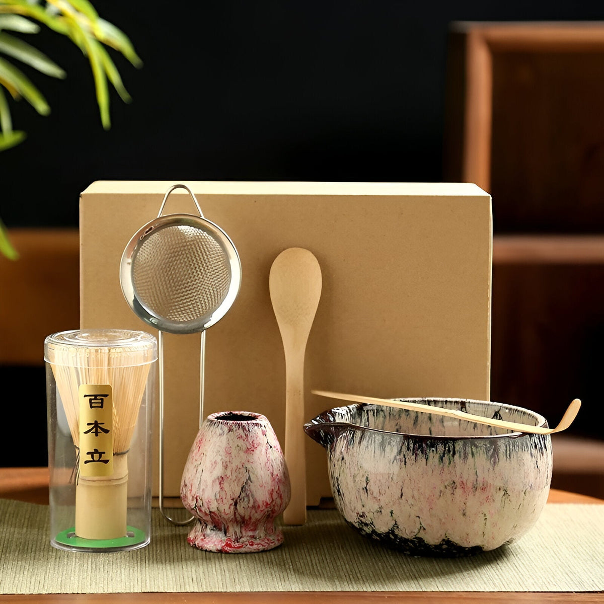 Satsus| Traditional Matcha Tea Set – 6-Piece Authentic Japanese Matcha Kit – Premium Bamboo & Ceramic