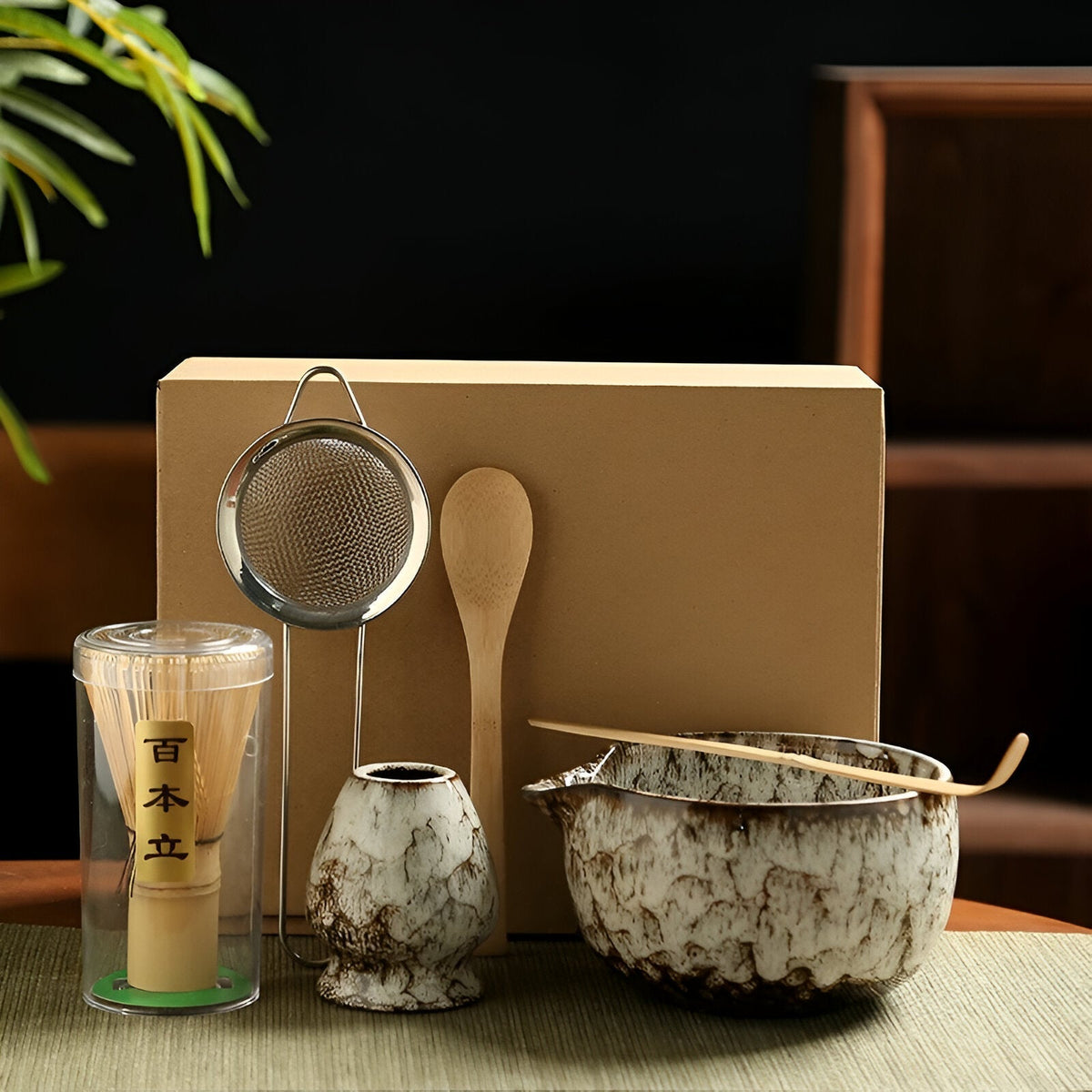 Satsus| Traditional Matcha Tea Set – 6-Piece Authentic Japanese Matcha Kit – Premium Bamboo & Ceramic