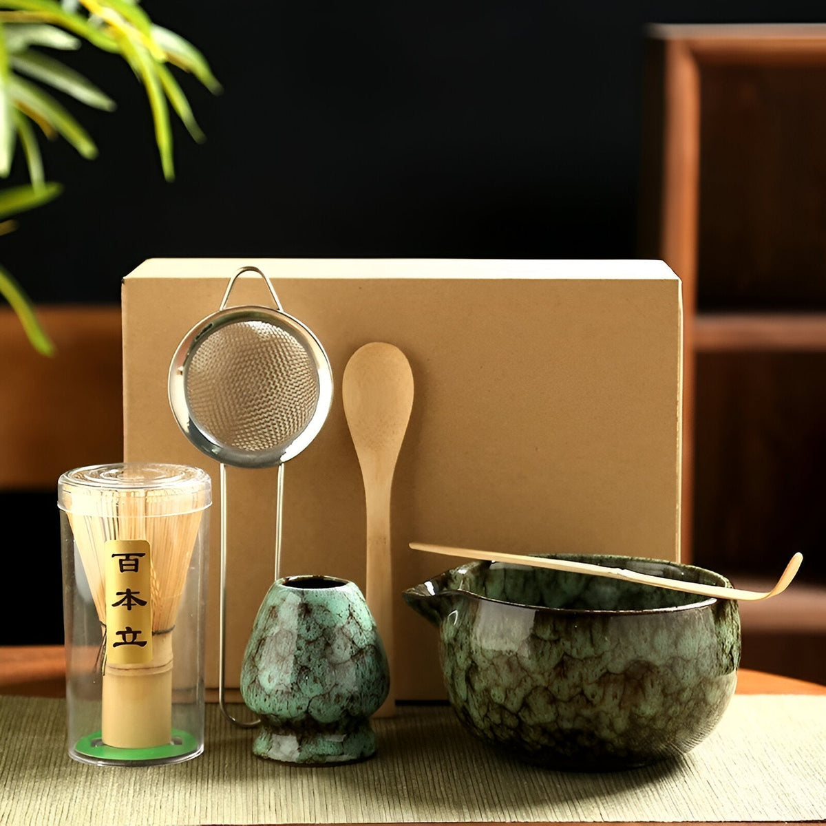 Satsus| Traditional Matcha Tea Set – 6-Piece Authentic Japanese Matcha Kit – Premium Bamboo & Ceramic