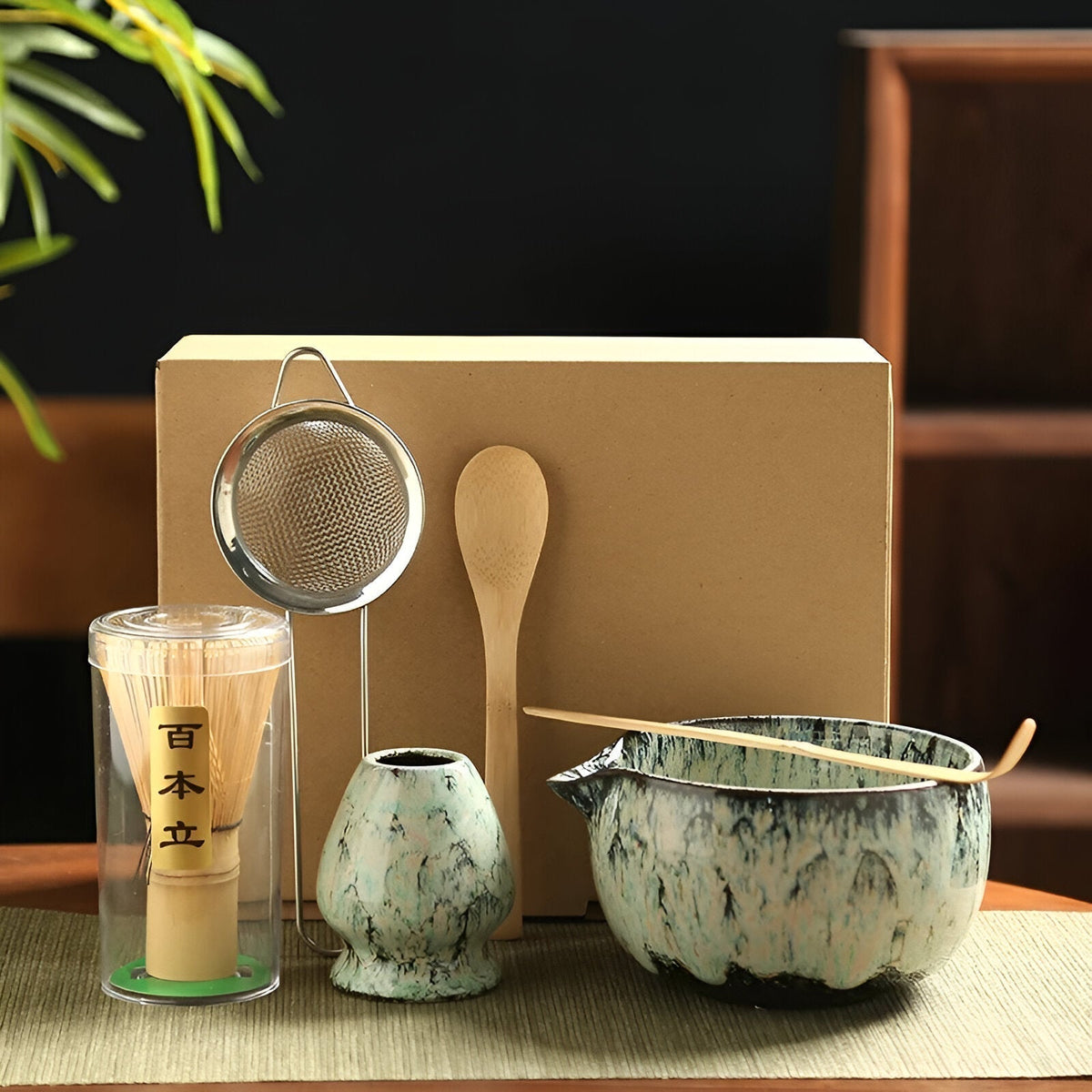 Satsus| Traditional Matcha Tea Set – 6-Piece Authentic Japanese Matcha Kit – Premium Bamboo & Ceramic