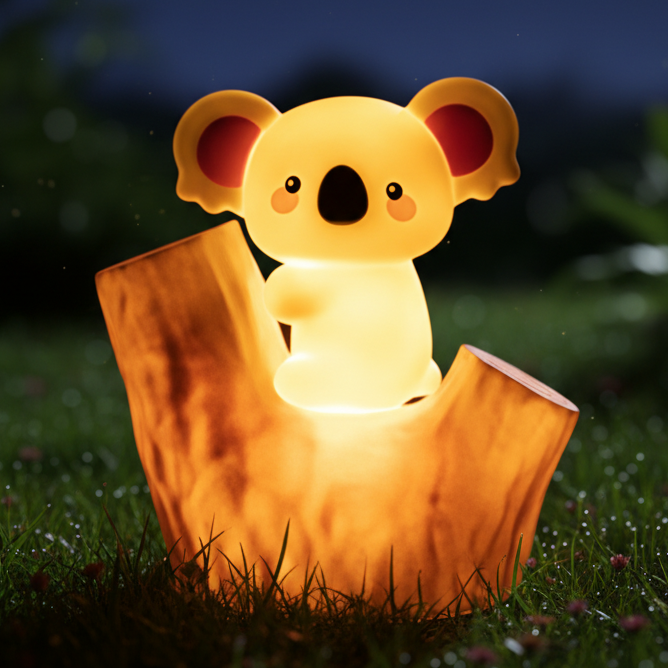 Satsus® Mini Koala on Tree Branch Silicone Squishy Night Light Cute Perfect Gift