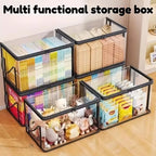 3pcs Heavy-Duty Transparent Storage Boxes with Flip-Top Lid