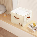 Space-Saving Fabric Shoe Storage Box with Clear Lid