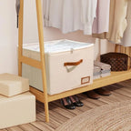 Space-Saving Fabric Shoe Storage Box with Clear Lid