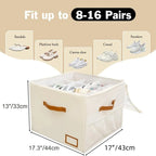 Space-Saving Fabric Shoe Storage Box with Clear Lid