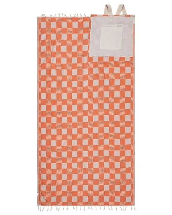 2-in-1 Convertible Towel & Backpack with Inner Zip Pocket & Sand-Repelling Fabric