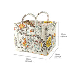 Portable Floral Fabric Storage Basket
