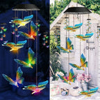 Solar LED Hummingbird Wind Chime with Metal Bells