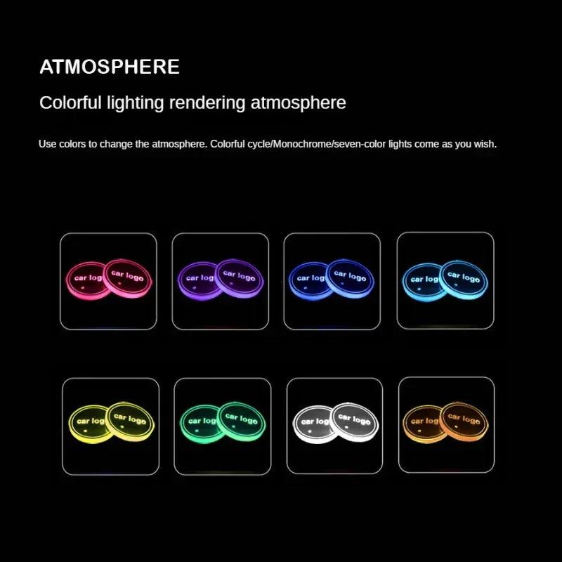 1LED Car Cup Holder Coasters-2 PCS