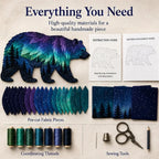 Northern Lights Wildlife Patchwork Art Kit