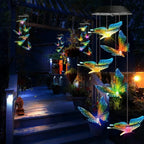 Solar LED Hummingbird Wind Chime with Metal Bells