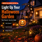 Solar Halloween Garden Stake Light with Black Cat & Pumpkin