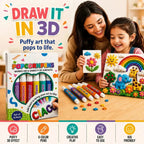 Magic Puffy Popcorn Drawing Pens – 12 Pack