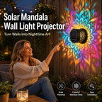 2 PCS Solar Mandala Wall Light  – Waterproof Outdoor Garden Fence Projector Lamp with Magical Ambient Glow-8CR5