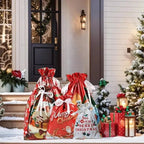 Christmas Drawstring Gift Bags – Set of 15