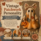 Vintage Patchwork Ghost Decor( LED Pumpkin Lantern)