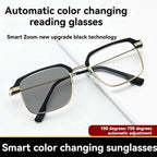 Black & Gold Semi-Rimless Crystal Clear Focus Reading Glasses