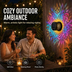 2 PCS Solar Mandala Wall Light  – Waterproof Outdoor Garden Fence Projector Lamp with Magical Ambient Glow-8CR5
