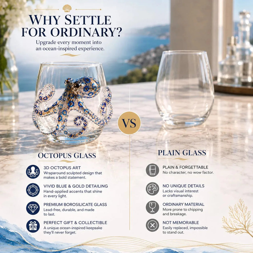 The Perfect Beach House Gift3D Ocean Animal Artisan Glassware Collection