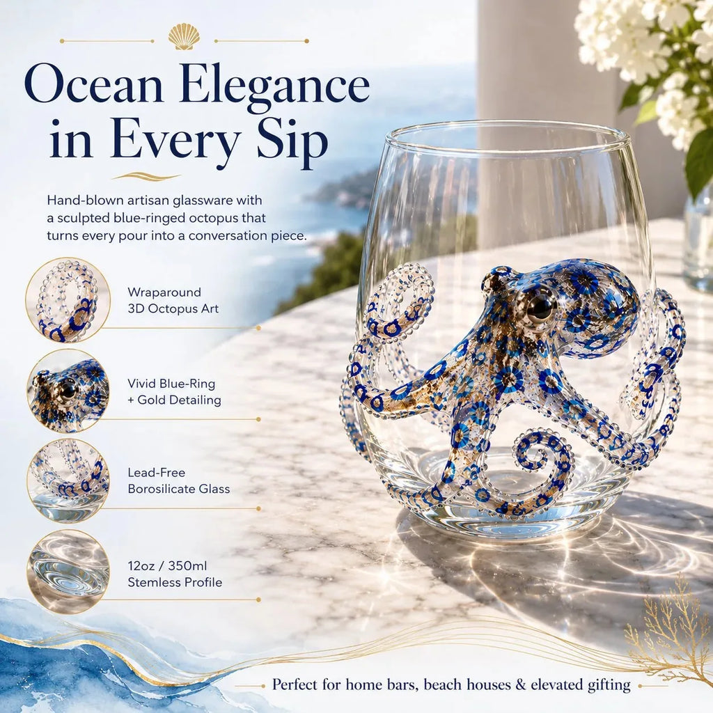 The Perfect Beach House Gift3D Ocean Animal Artisan Glassware Collection