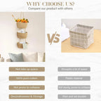 3-Tier Woven Cotton Wall-Mounted Storage Organizer Bag