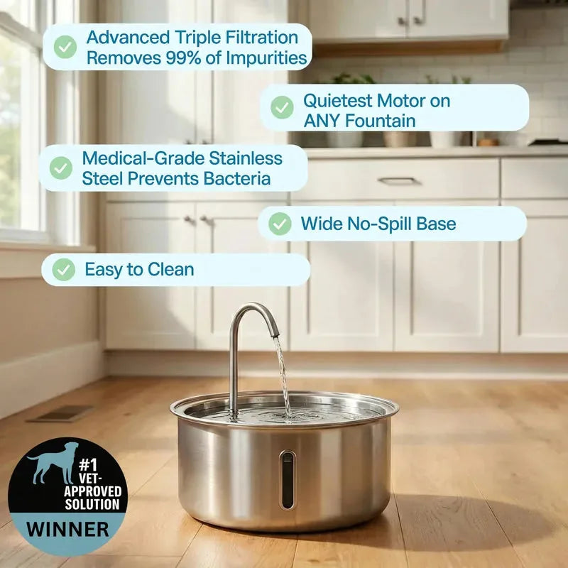 SiopsrlStainless Steel Cat/Dog Water Fountain