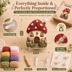Whimsical Village Fabric Poke Art DIY Kit