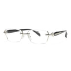 Rimless Metal Anti-Blue Light Reading Glasses 2 Pcs