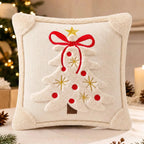 Embroidered Bow Holiday Pillow Covers – Set of 2