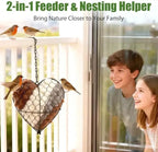 Handmade Alpaca Fiber Bird Nesting Heart