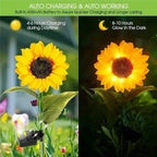 Solar Sunflower LED Lights Outdoor 2 Pack