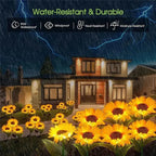 Solar Sunflower LED Lights Outdoor 2 Pack