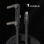 240W Braided Fast Charge Cable With Built-in Phone Stand