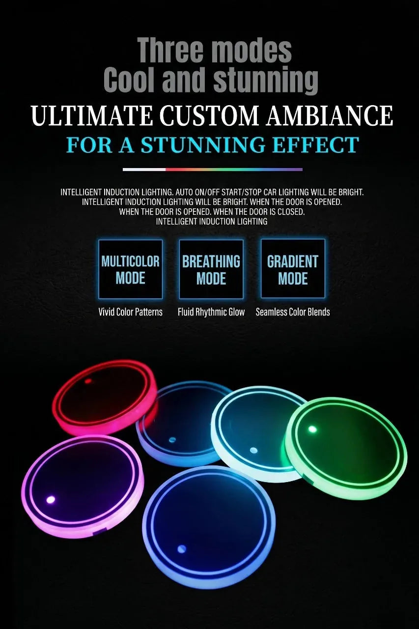 1LED Car Cup Holder Coasters-2 PCS
