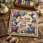 Hummingbird Garden Faith Cross Stitch DIY Kit