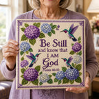 Hummingbird Garden Faith Cross Stitch DIY Kit