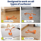 1Rope Runner Interactive Squeaky Rechargeable Small Dog Ball & Rope Toy
