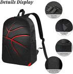 Basketball Print 3-in-1 Backpack Picnic Bag Pencil Case Set