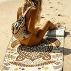 2-in-1 Convertible Towel & Backpack with Inner Zip Pocket & Sand-Repelling Fabric