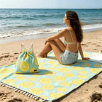 2-in-1 Convertible Towel & Backpack with Inner Zip Pocket & Sand-Repelling Fabric