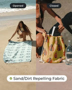 2-in-1 Convertible Towel & Backpack with Inner Zip Pocket & Sand-Repelling Fabric