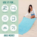 2-in-1 Convertible Towel & Backpack with Inner Zip Pocket & Sand-Repelling Fabric