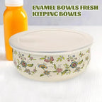 5-Piece Enamel Mixing Bowl Set with Lids